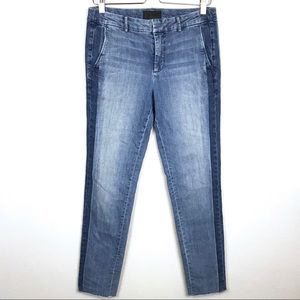Vince Slim Two Tone Raw Hem Stretch Jeans Sz 28
